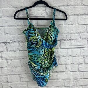 Trimshaper Multicolored One Piece Flattering Slimming Swimsuit  Size 12